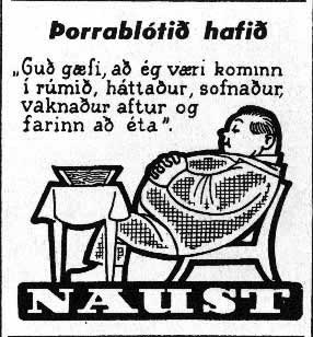 Реклама на Торраблот в ресторане Naust