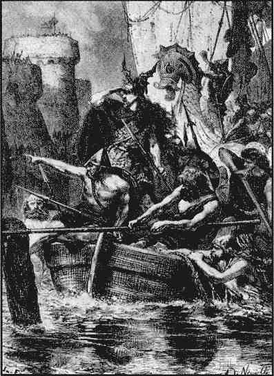 Атака викингов. Картина французского художника Альфонса де Невиля. 1879