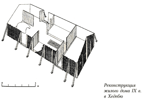Реконструкция жилого дома IX в. в Хедебю (14 KB)